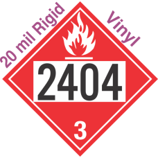 Flammable Class 3 UN2404 20mil Rigid Vinyl DOT Placard