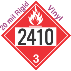 Flammable Class 3 UN2410 20mil Rigid Vinyl DOT Placard