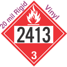 Flammable Class 3 UN2413 20mil Rigid Vinyl DOT Placard
