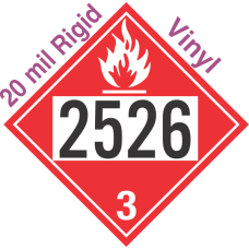 Flammable Class 3 UN2526 20mil Rigid Vinyl DOT Placard