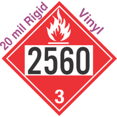 Flammable Class 3 UN2560 20mil Rigid Vinyl DOT Placard