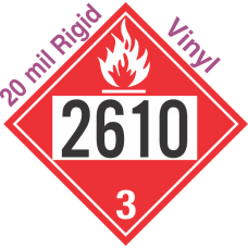 Flammable Class 3 UN2610 20mil Rigid Vinyl DOT Placard