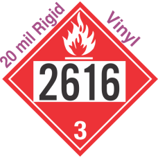 Flammable Class 3 UN2616 20mil Rigid Vinyl DOT Placard