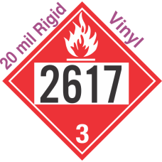 Flammable Class 3 UN2617 20mil Rigid Vinyl DOT Placard