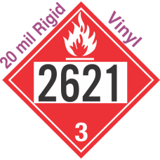 Flammable Class 3 UN2621 20mil Rigid Vinyl DOT Placard