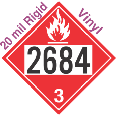 Flammable Class 3 UN2684 20mil Rigid Vinyl DOT Placard