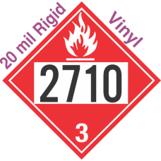 Flammable Class 3 UN2710 20mil Rigid Vinyl DOT Placard