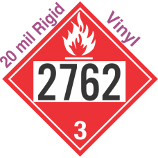 Flammable Class 3 UN2762 20mil Rigid Vinyl DOT Placard