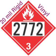 Flammable Class 3 UN2772 20mil Rigid Vinyl DOT Placard