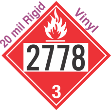 Flammable Class 3 UN2778 20mil Rigid Vinyl DOT Placard