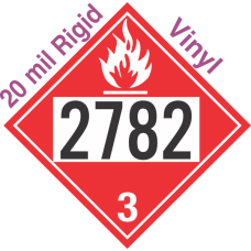 Flammable Class 3 UN2782 20mil Rigid Vinyl DOT Placard
