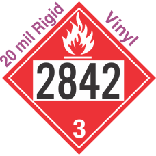 Flammable Class 3 UN2842 20mil Rigid Vinyl DOT Placard