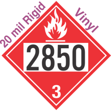 Flammable Class 3 UN2850 20mil Rigid Vinyl DOT Placard
