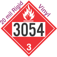 Flammable Class 3 UN3054 20mil Rigid Vinyl DOT Placard