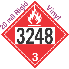 Flammable Class 3 UN3248 20mil Rigid Vinyl DOT Placard