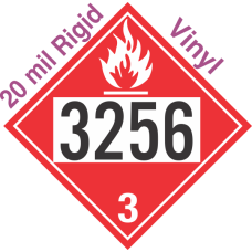 Flammable Class 3 UN3256 20mil Rigid Vinyl DOT Placard