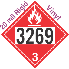 Flammable Class 3 UN3269 20mil Rigid Vinyl DOT Placard