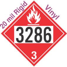 Flammable Class 3 UN3286 20mil Rigid Vinyl DOT Placard