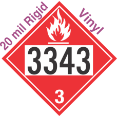 Flammable Class 3 UN3343 20mil Rigid Vinyl DOT Placard