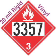 Flammable Class 3 UN3357 20mil Rigid Vinyl DOT Placard