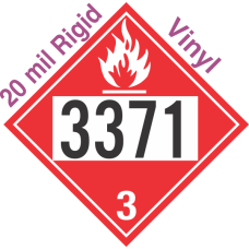 Flammable Class 3 UN3371 20mil Rigid Vinyl DOT Placard
