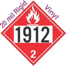 Flammable Gas Class 2.1 UN1912 20mil Rigid Vinyl DOT Placard