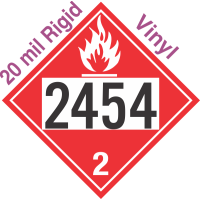 Flammable Gas Class 2.1 UN2454 20mil Rigid Vinyl DOT Placard