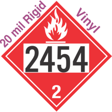 Flammable Gas Class 2.1 UN2454 20mil Rigid Vinyl DOT Placard