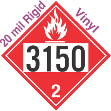 Flammable Gas Class 2.1 UN3150 20mil Rigid Vinyl DOT Placard