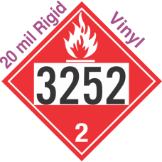 Flammable Gas Class 2.1 UN3252 20mil Rigid Vinyl DOT Placard