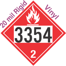 Flammable Gas Class 2.1 UN3354 20mil Rigid Vinyl DOT Placard