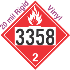 Flammable Gas Class 2.1 UN3358 20mil Rigid Vinyl DOT Placard