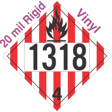 Flammable Solid Class 4.1 UN1318 20mil Rigid Vinyl DOT Placard