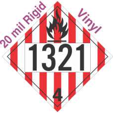 Flammable Solid Class 4.1 UN1321 20mil Rigid Vinyl DOT Placard