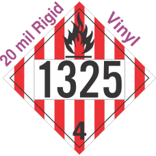 Flammable Solid Class 4.1 UN1325 20mil Rigid Vinyl DOT Placard