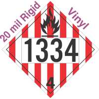 Flammable Solid Class 4.1 UN1334 20mil Rigid Vinyl DOT Placard
