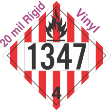 Flammable Solid Class 4.1 UN1347 20mil Rigid Vinyl DOT Placard