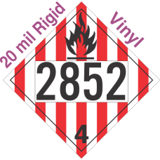 Flammable Solid Class 4.1 UN2852 20mil Rigid Vinyl DOT Placard