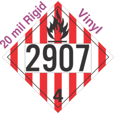 Flammable Solid Class 4.1 UN2907 20mil Rigid Vinyl DOT Placard