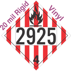 Flammable Solid Class 4.1 UN2925 20mil Rigid Vinyl DOT Placard