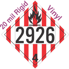 Flammable Solid Class 4.1 UN2926 20mil Rigid Vinyl DOT Placard
