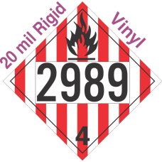 Flammable Solid Class 4.1 UN2989 20mil Rigid Vinyl DOT Placard