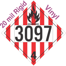 Flammable Solid Class 4.1 UN3097 20mil Rigid Vinyl DOT Placard