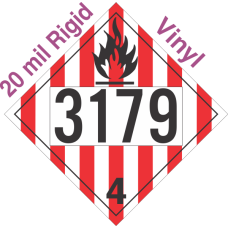 Flammable Solid Class 4.1 UN3179 20mil Rigid Vinyl DOT Placard