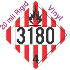 Flammable Solid Class 4.1 UN3180 20mil Rigid Vinyl DOT Placard