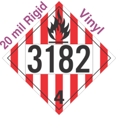 Flammable Solid Class 4.1 UN3182 20mil Rigid Vinyl DOT Placard