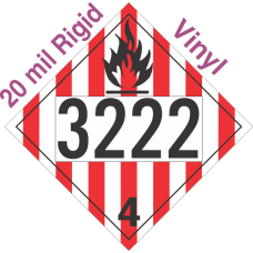 Flammable Solid Class 4.1 UN3222 20mil Rigid Vinyl DOT Placard