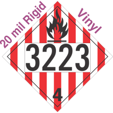 Flammable Solid Class 4.1 UN3223 20mil Rigid Vinyl DOT Placard
