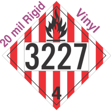 Flammable Solid Class 4.1 UN3227 20mil Rigid Vinyl DOT Placard