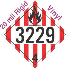 Flammable Solid Class 4.1 UN3229 20mil Rigid Vinyl DOT Placard
